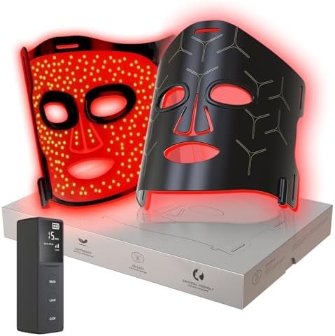 Infrared Red Light Therapy Mask for Face, 292 LEDs High-Energy, Cordless