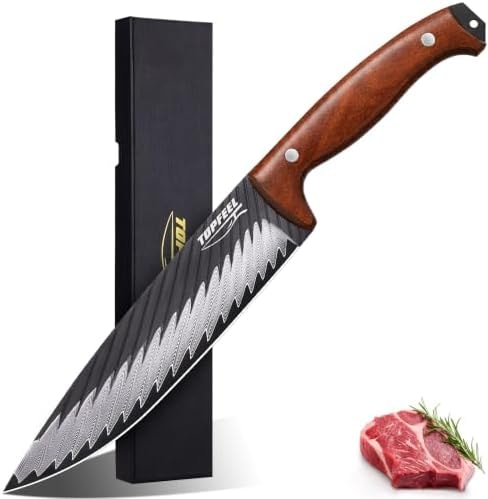 Topfeel 8 Inch Damascus Chef Knife, 67-Layer High Carbon Steel, Full Tang