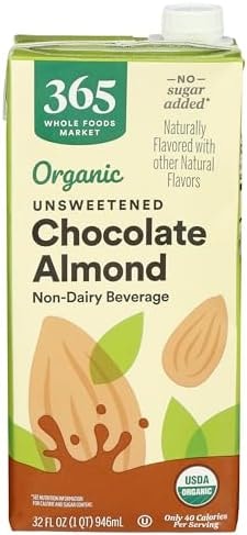 365 by Whole Foods Market, Organic Chocolate Unsweetened Almond Milk, 32 Fl Oz