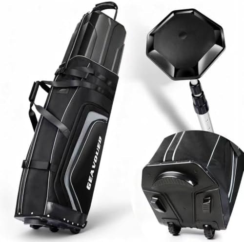 Goashpeaot Premium Golf Travel Bag – Hard Case ABS Top & 1680D Ballistic Nylon, Waterproof Golf Club Carrier with Heavy-Duty Wheels & Padded Protection for Air Travel