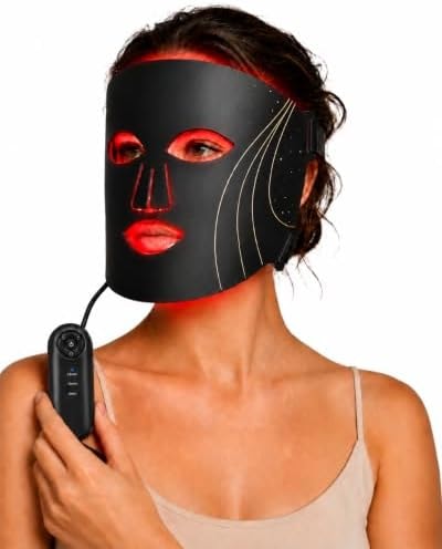2026 Upgraded Red Light Therapy Mask for Face, Wireless Rechargeable LED Face Mask Light Therapy Device with 288 LEDs, 7 Light Modes, 5/10/15-Min Timer, Soft Silicone At-Home Skincare Mask, Black