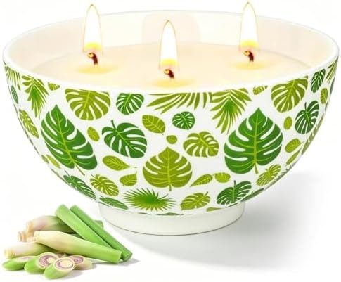 Citronella Candles Outdoor, 3 Wick Citronella Candles for Patio
