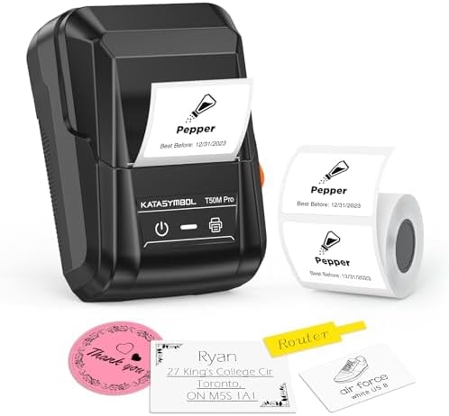 SUPVAN T50M Pro Bluetooth Label Maker Machine with Tape, Black