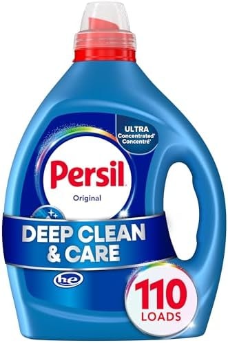 Persil Original Everyday Clean Liquid Laundry Detergent, 82.5 Fl Oz, 110 Loads, Ultra Concentrated, Deep Clean & Care for Colors & Whites, Laundry Soap for All Water Temperatures, HE Safe