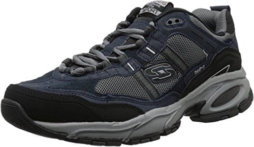 Skechers Sport Men's Vigor 2.0 Trait Memory Foam Sneaker, Navy/Grey, 13 XW US