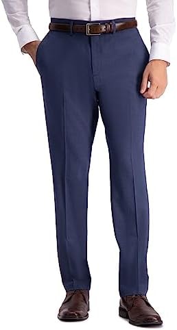 Kenneth Cole REACTION mens 4-way Stretch Solid Gab Slim Fit Dress Pants, Blue Heather, 38W x 30L US