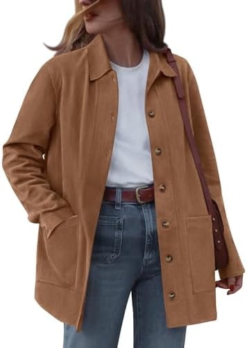 BTFBM Fall Fashion Faux Suede Jacket Women Winter Clothing,Camel,L