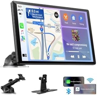 LAMTTO 11" Wireless CarPlay Screen with in-Cell Display - Dual-Band WiFi, OTA Updates & Mirror Link for iPhone & Android, A Thoughtful Gift for Family & New Drivers