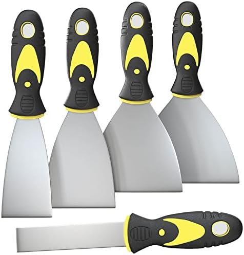 Rerdeim 5Pcs Putty Knife, Set, 1" 2" 3" 4" 5" Scraper, Spackle Knife, Paint Scraper, Scraper Tool, No Rusting, Perfect For Repairing Drywall, Removing Wallpaper, Mud, Plaster Scraping