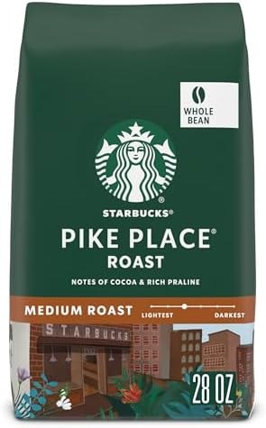 Starbucks Whole Bean Coffee Pike Place Roast, 28 oz Bag