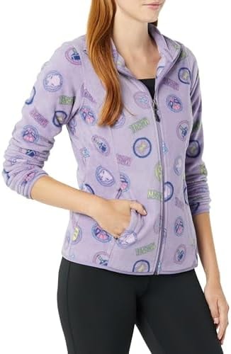 Amazon Essentials Disney | Marvel | Star Wars | Princess Women's Long Sleeve Polar Fleece Full-Zip Mock Outerwear Jacket, Marvel Logo, Medium