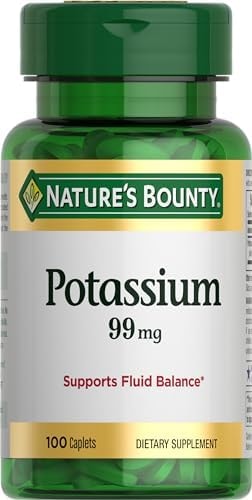 Nature's Bounty Potassium 99mg, 1 Per Day, 100 Vegetarian Caplets