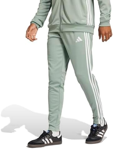 Adidas Mens Tiro 25 Essentials Training Soccer Pants, Silver Green/White, Small/Tall