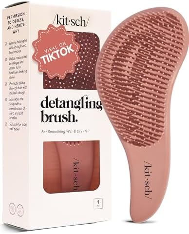 Kitsch Detangler Brush – Gentle Curly Hair Brush All Hair Types, Terracotta