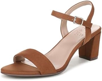 Naturalizer Women's Bristol Heeled Sandal Dark Chestnut Brown Fabric 6.5 W