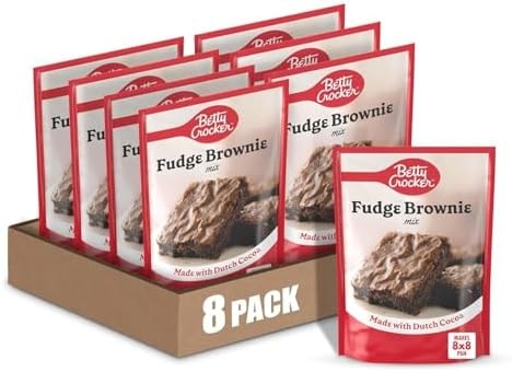 Betty Crocker Ready to Bake Fudge Brownie Baking Mix, 10.25 oz, 8 Pack