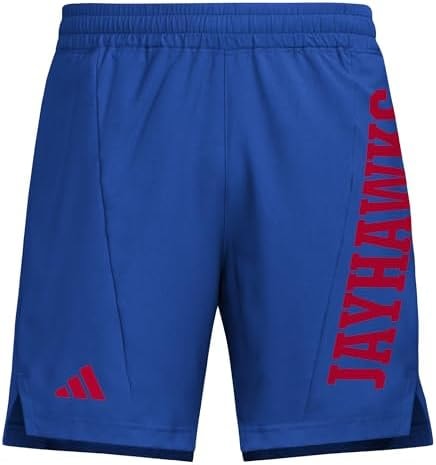 adidas Men's D4T Woven Kansas University Shorts, Team Royal Blue/Team Power Red/NCAA Kansas, X-Small/5" Inseam