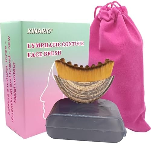 XINARIO Lymphatic Contour Face Brush for Sculpting & De-Puffing