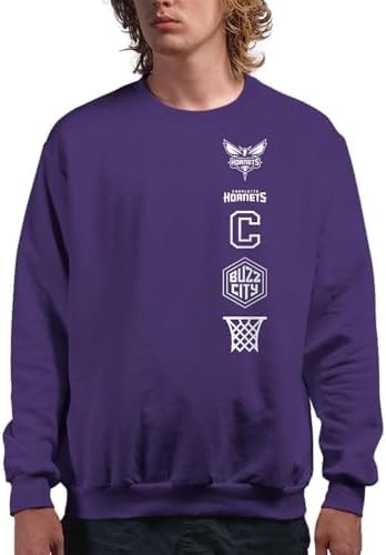 Junk Food NBA - Charlotte Hornets Stacked Logo Adult Crewneck