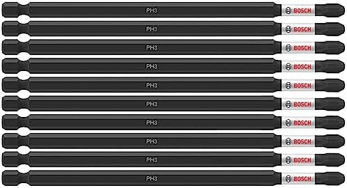 BOSCH ITPH36B 10-Pack 6 In. Phillips #3 Impact Tough Screwdriving Power Bits