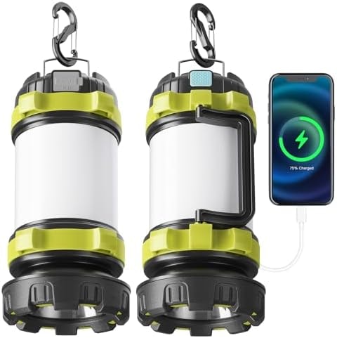 Alpswolf 2Pack Camping Lantern, Rechargeable Flashlight & Emergency Light