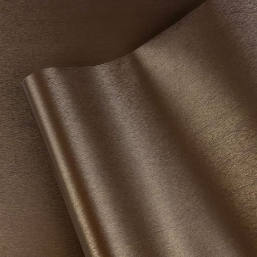 Refrigerator Appliance Wrap Peel and Stick Wallpaper Brown Metallic Brushed
