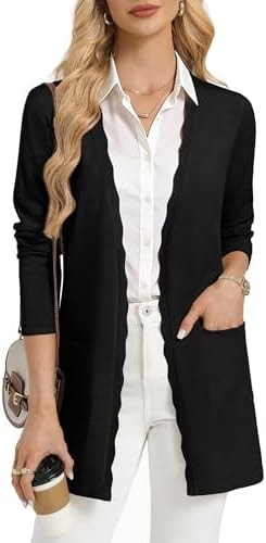 GRACE KARIN Women's Cardigan Sweaters Open Front Sweaters for Women Black