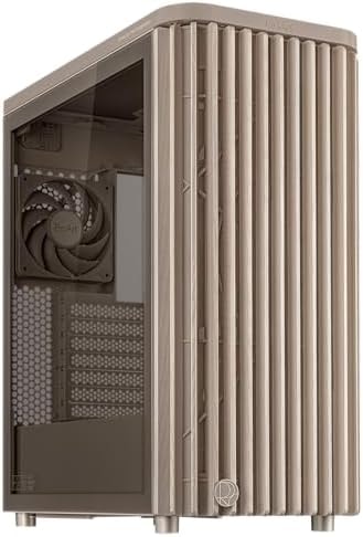 ASUS ProArt PA401 Wood Edition Beige ATX PC case with Tempered Glass Side Panel; Supports GPUs up to 315mm, 240mm Radiator, 160x32mm Fans, Power/Reset Lock, Detachable PSU Bracket, 2 Year Warranty