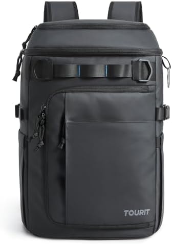 TOURIT 38 Cans Backpack Cooler with 2 Insulated Compartments, Black