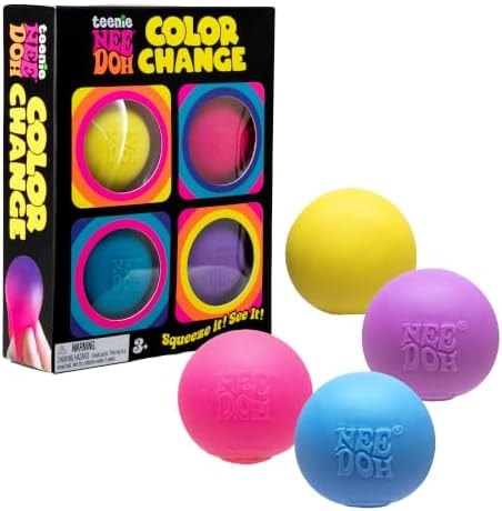 Schylling NeeDoh Teenie Color Change - Sensory Squeeze Toy - 4 Pack