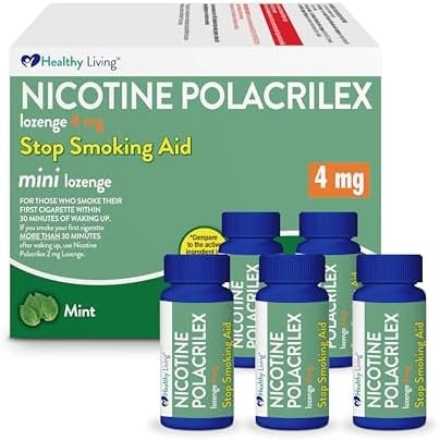 Healthy Living Nicotine Polacrilex Mini Lozenge, Stop Smoking Aid, 4 mg Mint Flavor, 108 Count