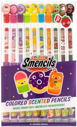 Scentco Colored Smencils – 10 Scented Colored Pencils for Kids