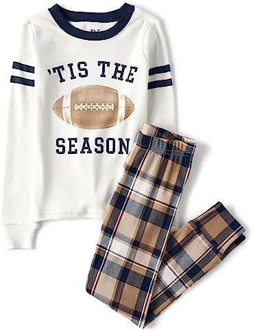 The Children's Place,Family Matching, Football Pajama Sets, Cotton,REDWOOD,16