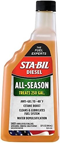 STA-BIL Diesel All-Season Anti-Gel Cetane Boost Cleans And Lubricates Fuel System Water Demulsification Treats 150 Gallons Effective In All Diesel And Bio-Diesel, 20 fl. oz. (15226), Orange
