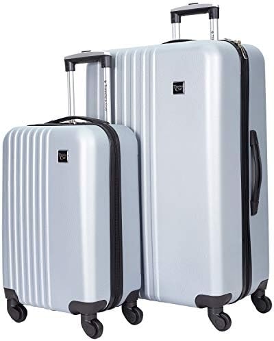 Travelers Club Cosmo Luggage, Silver-2 Piece Set (28"/20")
