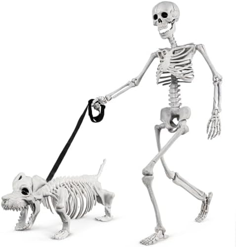 Human & Dog Skeleton Halloween Decorations Outdoor/Indoor
