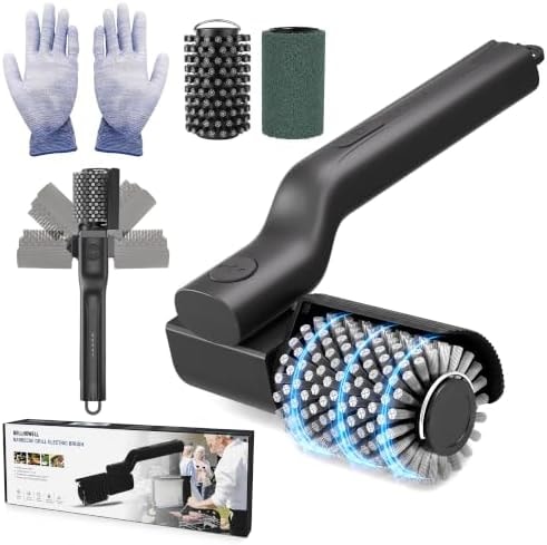 Electric Grill Brush | 24kg Max Torque, 200 Minutes Runtime, 3-Speed Angle Adjust Rechargeable Cordless Rotary Grill Brush, Suitable for Outdoor Barbecue Grates