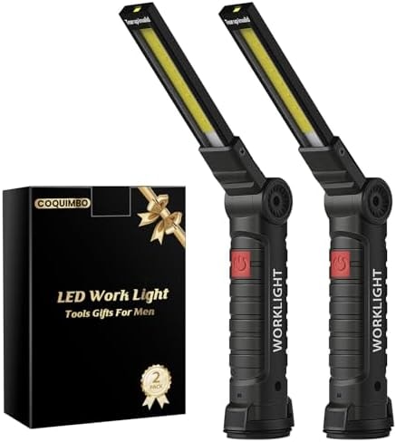 Coquimbo 2 Pack Rechargeable Work Light, Christmas Tool Gifts for Men Dad