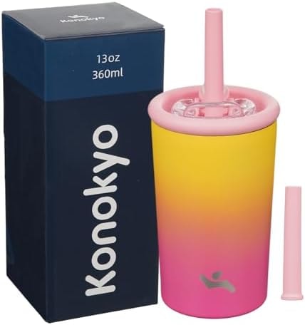 Konokyo 13 oz Insulated Stainless Steel Water Bottle for Coffee & Water
