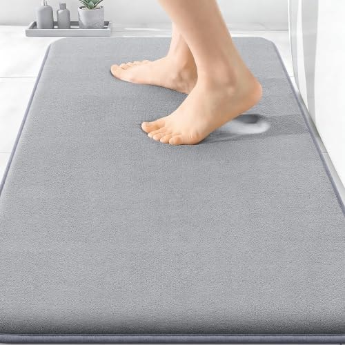 OLANLY Thick Memory Foam Bath Mat 30x20, Super Soft Absorbent Bathroom Rugs