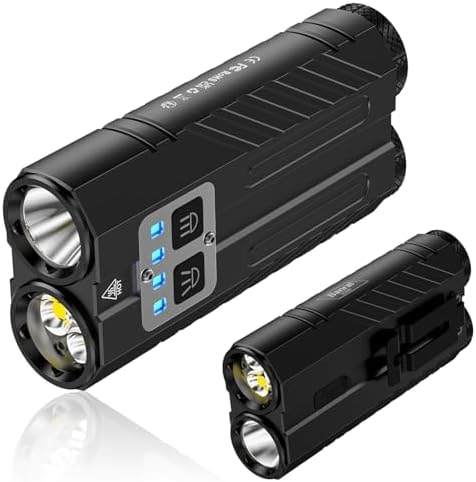 Banral Powerful Rechargeable EDC Pocket Flashlight with Dual Light Source