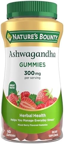 Nature's Bounty Ashwagandha Gummies, Mixed Berry Flavor, 60 Gummies