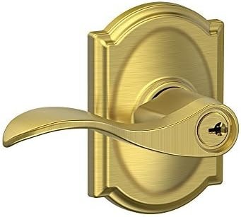 SCHLAGE Accent Keyed Entry Door Handle, Reversible, Satin Brass