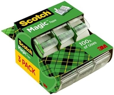 Scotch Magic Tape, 3 Dispensered Rolls, 3/4 x 300 Inches, Clear
