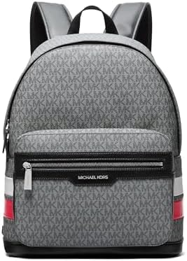 Michael Kors Malone Backpack, Silver-Tone Hardware/Crimson Signature Stripe