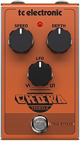 TC Electronic CHOKA TREMOLO Vintage-Flavored All-Analog Tremolo Pedal with 3-Knob Design and Seamless Morphing Between LFO Styles,Orange