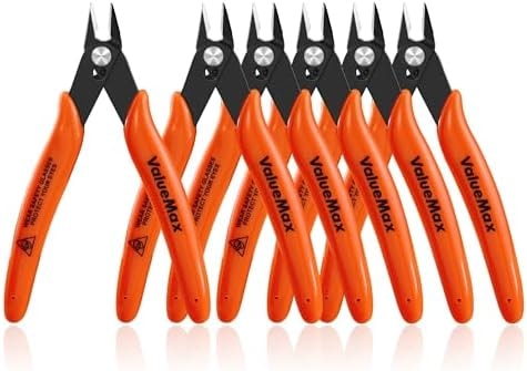 ValueMax 6-Pack 5-Inch Flush Cutters, Spring-Loaded Precision Side Cutters
