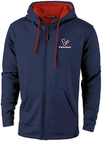 Dunbrooke NFL Houston Texans Adult Thermal Lined Full Zip Hoodie, Navy/red, Small