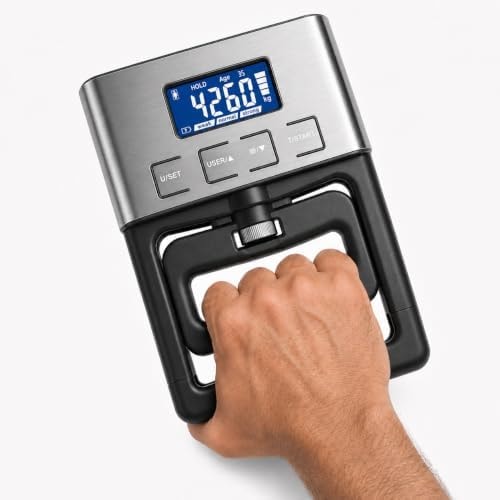 WESTHEY Digital Hand Dynamometer Grip Strength Tester, 180KG/396LB Capacity, Adjustable Handle, LCD Backlit Display, 19 User Memory, Grip Strength Mea