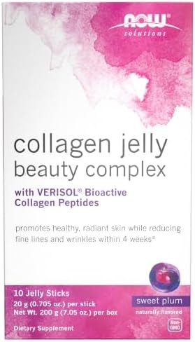 Now Foods Solutions, Collagen Jelly Beauty Complex, Sweet Plum Flavor, 10 Jelly Sticks